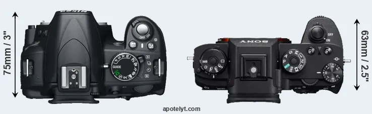 Compare D3100 versus A9 top