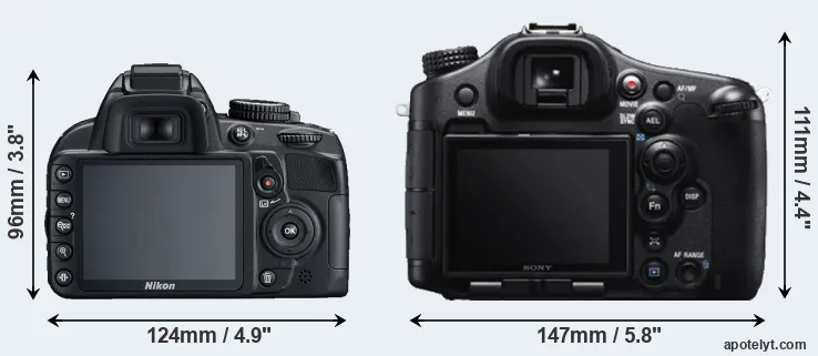 Comparison D3100 or A99 rear