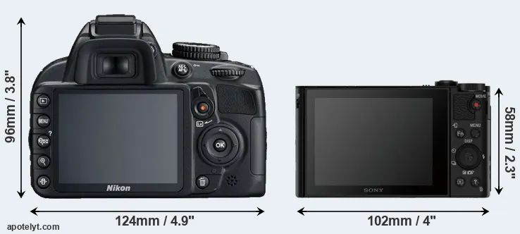 Comparison D3100 or HX90V rear