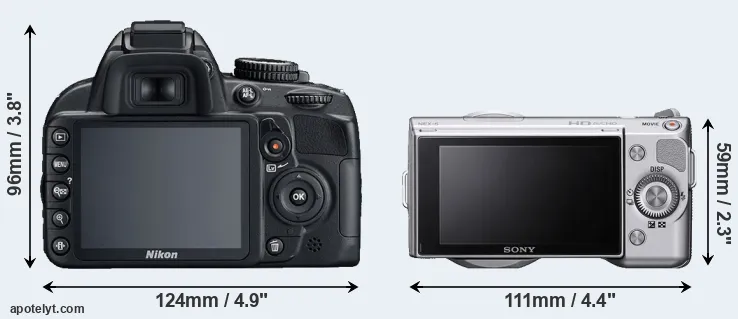 Comparison D3100 or NEX-5 rear