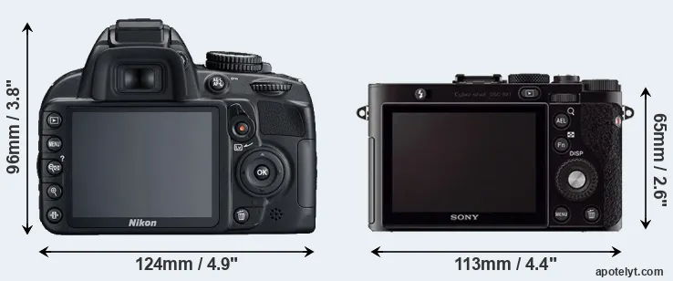 Comparison D3100 or RX1 rear