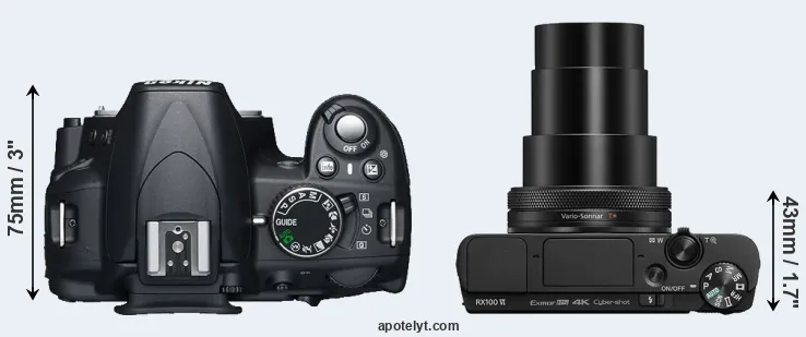Compare D3100 versus RX100 VI top