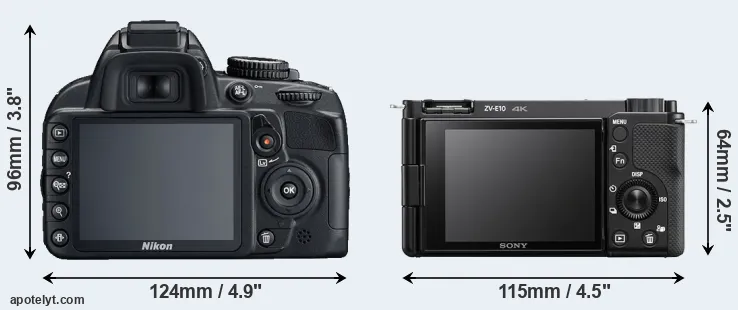 Comparison D3100 or ZV-E10 rear