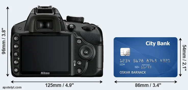 D3200 and credit card rear side