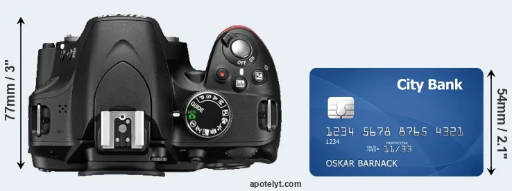 D3200 versus credit card top view
