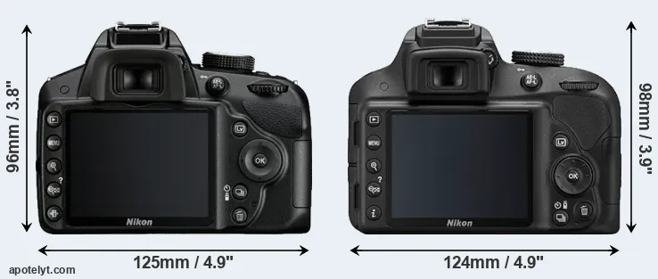 Comparison D3200 or D3300 rear
