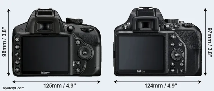 Comparison D3200 or D3500 rear