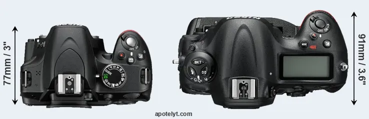 Compare D3200 versus D4S top