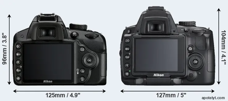 Comparison D3200 or D5000 rear