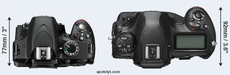 Compare D3200 versus D6 top