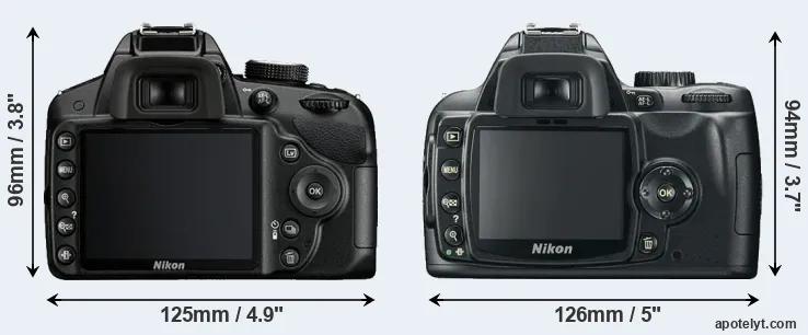 Comparison D3200 or D60 rear