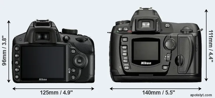 Comparison D3200 or D70 rear