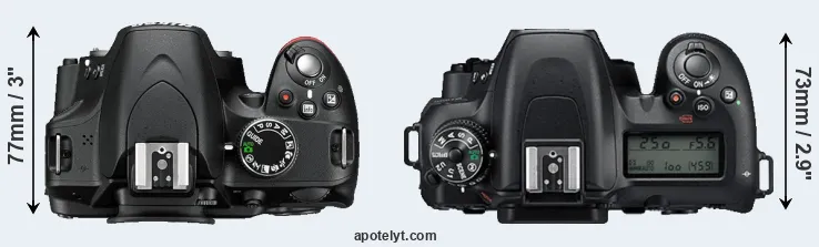 Compare D3200 versus D7500 top