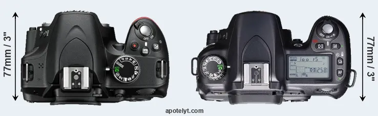 Compare D3200 versus D80 top