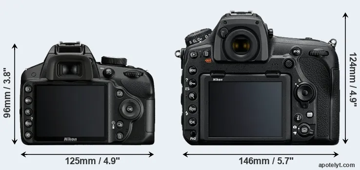 Comparison D3200 or D850 rear