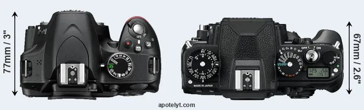 Compare D3200 versus Df top