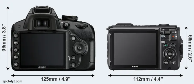 Comparison D3200 or W300 rear