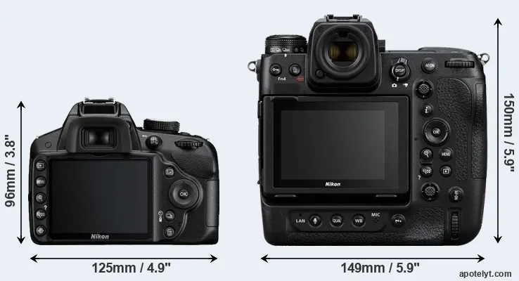 Comparison D3200 or Z9 rear