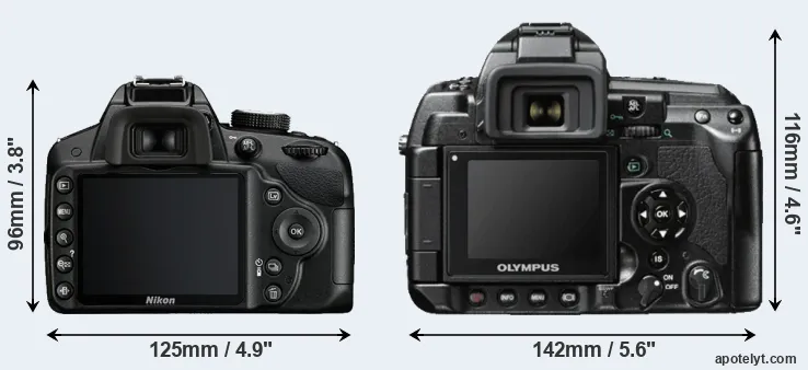 Comparison D3200 or E-3 rear