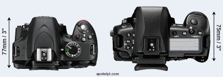 Compare D3200 versus E-3 top