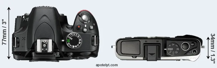 Compare D3200 versus E-P3 top