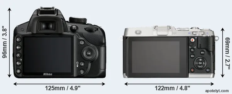 Comparison D3200 or E-P5 rear