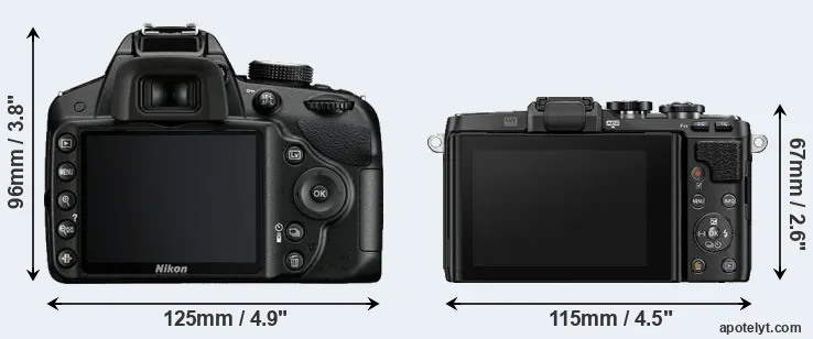 Comparison D3200 or E-PL7 rear
