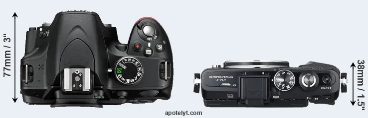 Compare D3200 versus E-PL7 top