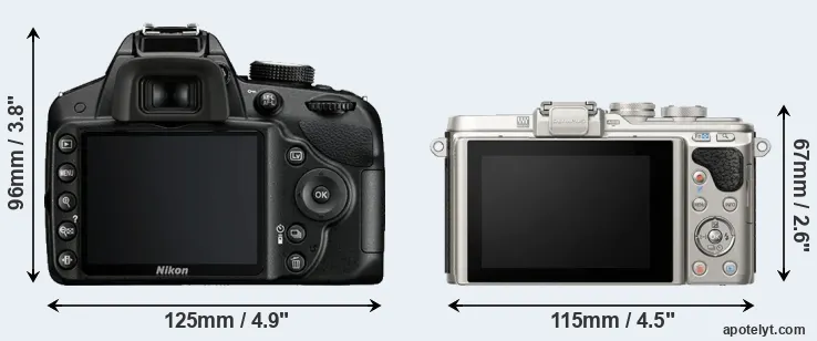 Comparison D3200 or E-PL8 rear