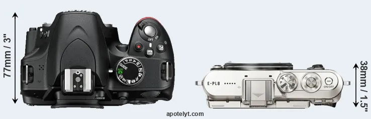 Compare D3200 versus E-PL8 top