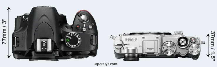 Compare D3200 versus PEN-F top