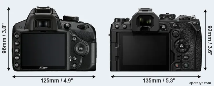 Comparison D3200 or OM-1 rear
