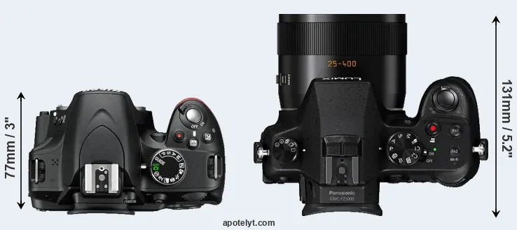 Compare D3200 versus FZ1000 top