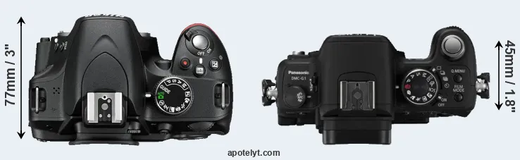 Compare D3200 versus G1 top