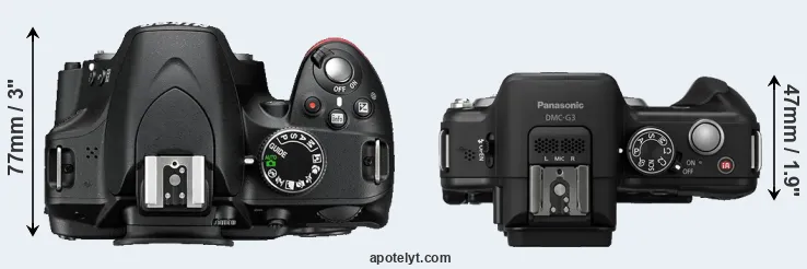 Compare D3200 versus G3 top