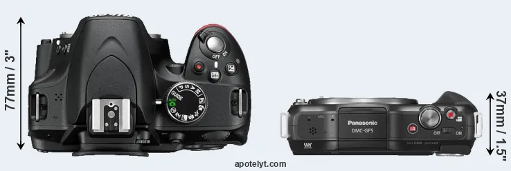 Compare D3200 versus GF5 top