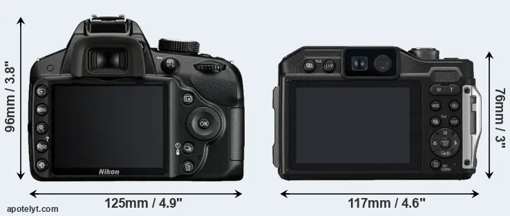 Comparison D3200 or TS7 rear