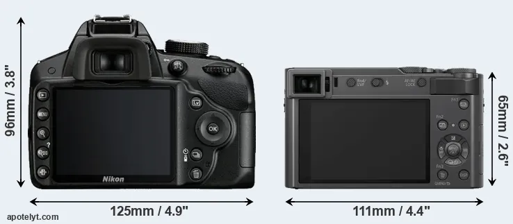Comparison D3200 or ZS200 rear
