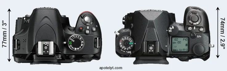 Compare D3200 versus K-3 III top