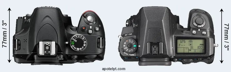 Compare D3200 versus K-3 top
