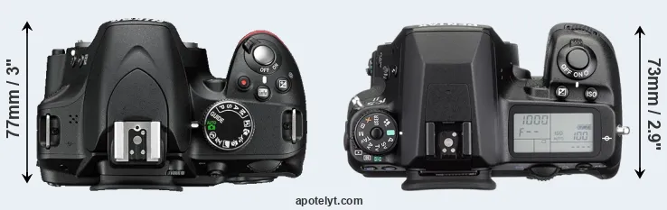 Compare D3200 versus K-5 II top