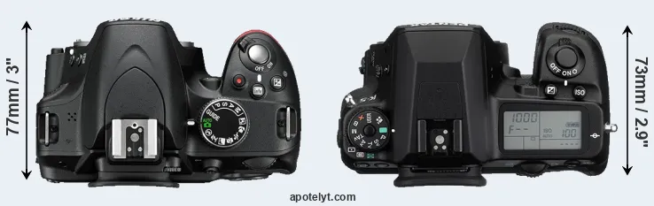 Compare D3200 versus K-5 top