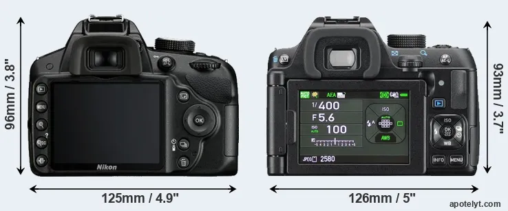 Comparison D3200 or K-70 rear