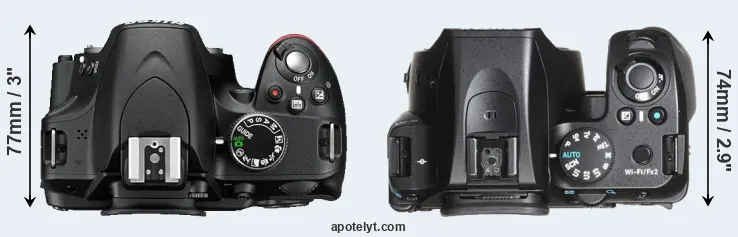 Compare D3200 versus K-70 top