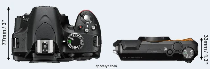 Compare D3200 versus WG-6 top