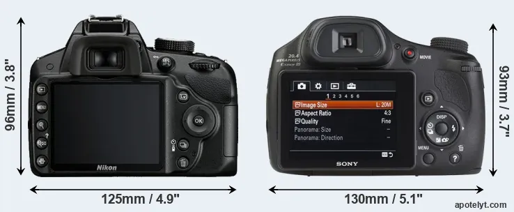 Comparison D3200 or HX350 rear