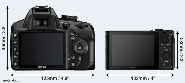 Comparison D3200 or HX90V rear