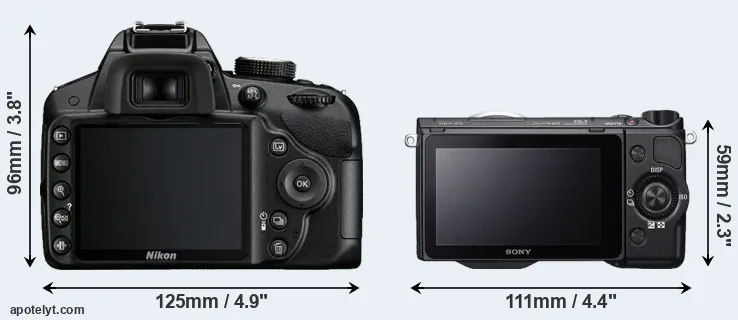 Comparison D3200 or NEX-5R rear