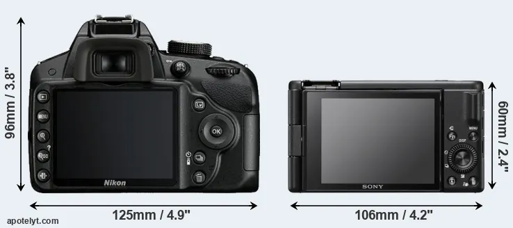 Comparison D3200 or ZV-1F rear