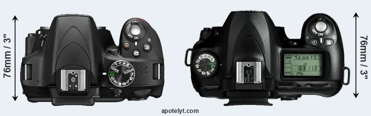 Compare D3300 versus D50 top
